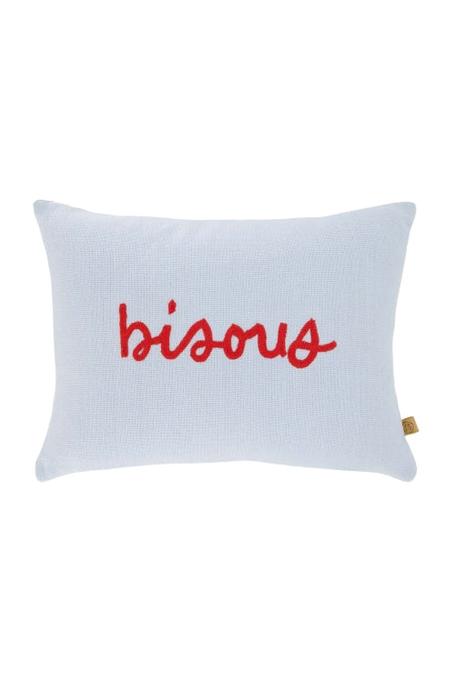 Zusss kussen bisous 25x35cm blauw/rood