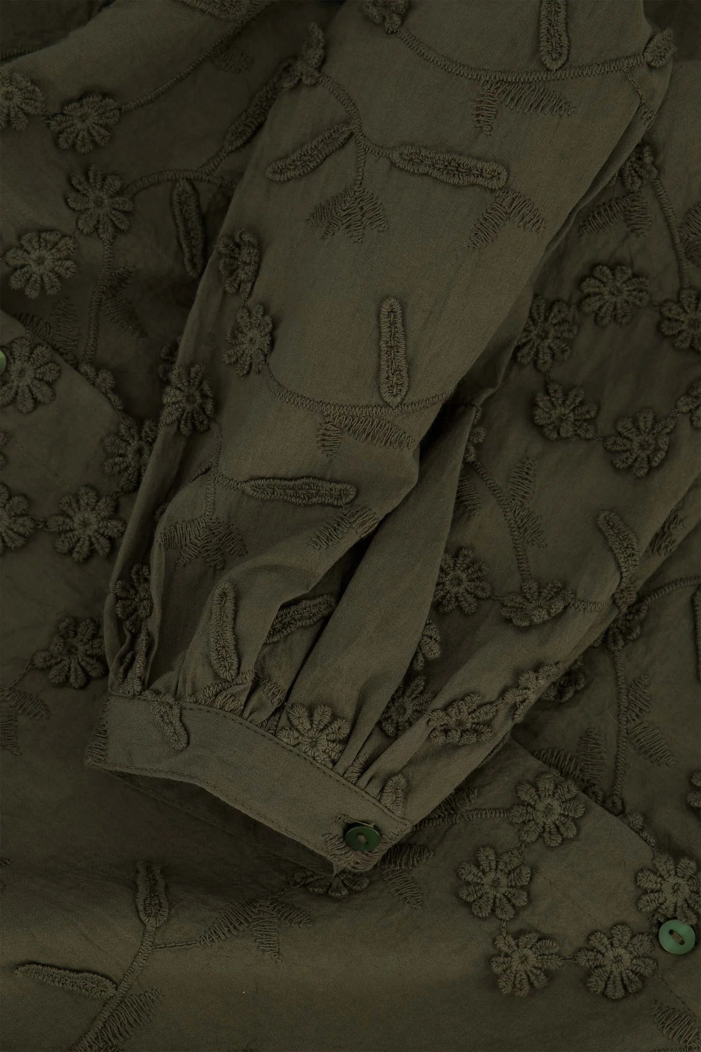 Zusss blouse met bloem structuur moss green