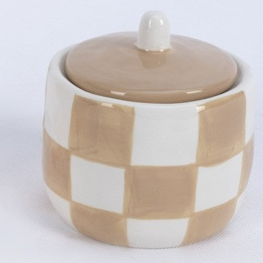 Beige potje met deksel