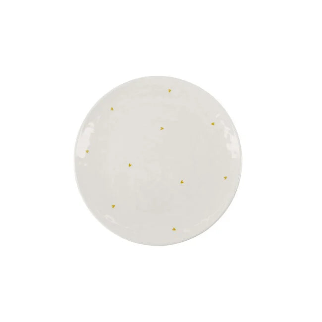 Zusss dinerbord melamine hartjes wit/oker