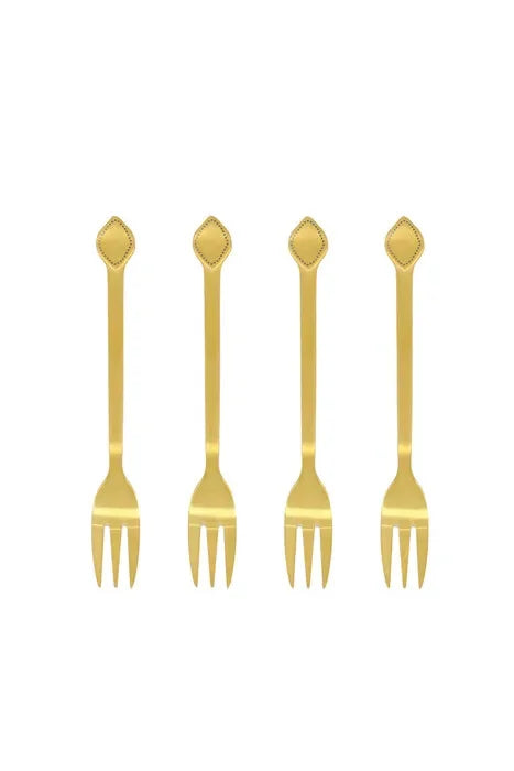 Zusss set van 4 vorkjes goud