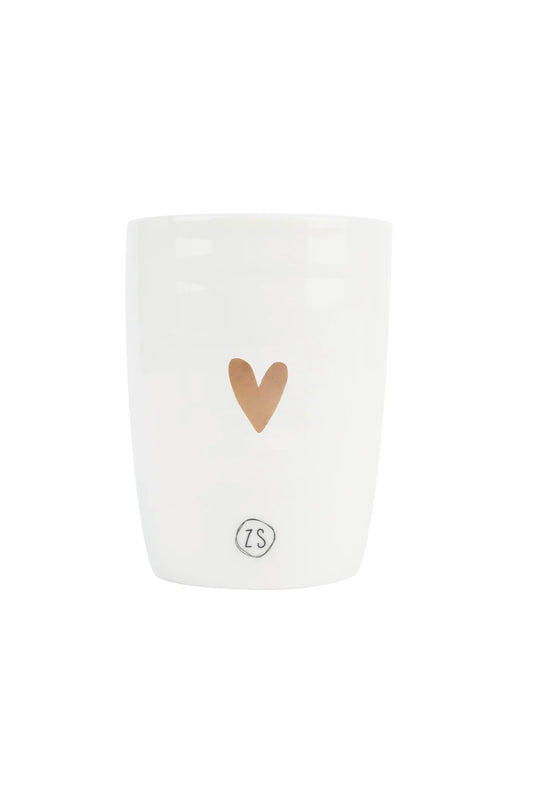 Zusss koffiemok hartje wit/goud