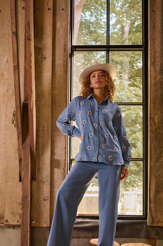 Ydence Blouse Gabia denim blue