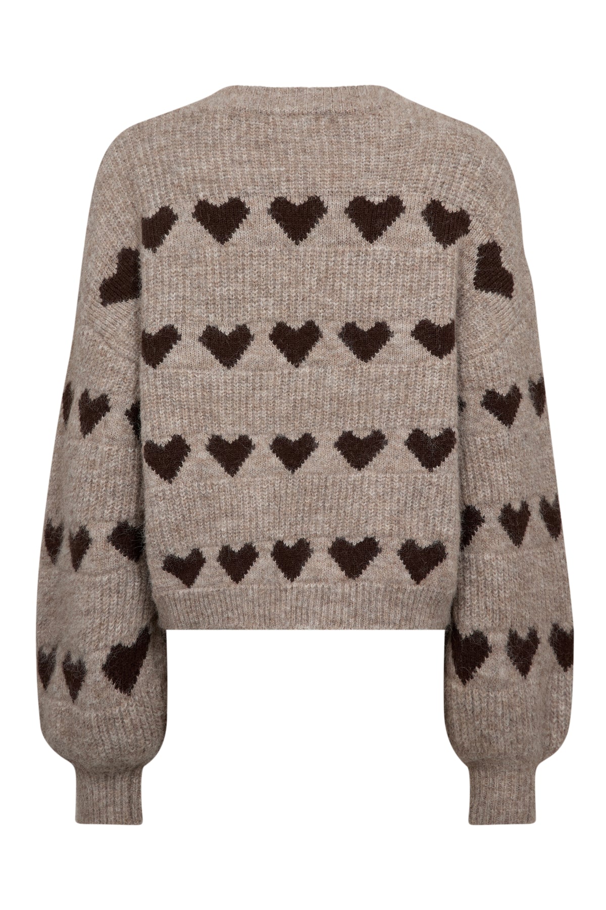A-View heart knit pullover sand brown