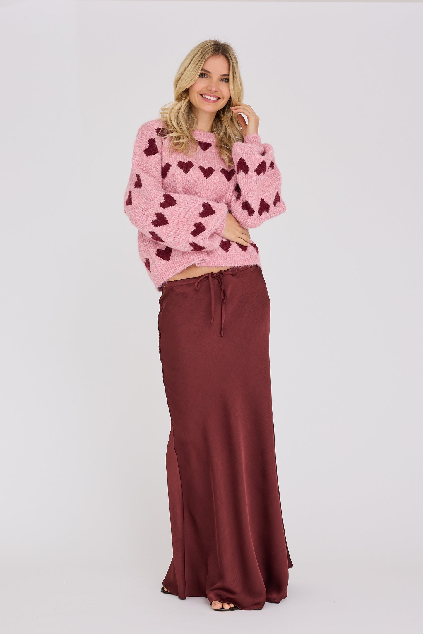 A-VIEW heart knit pullover