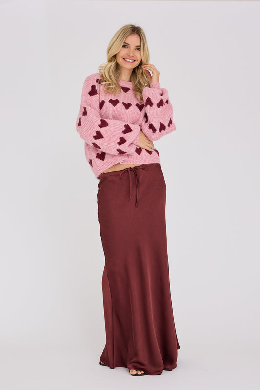 A-VIEW heart knit pullover