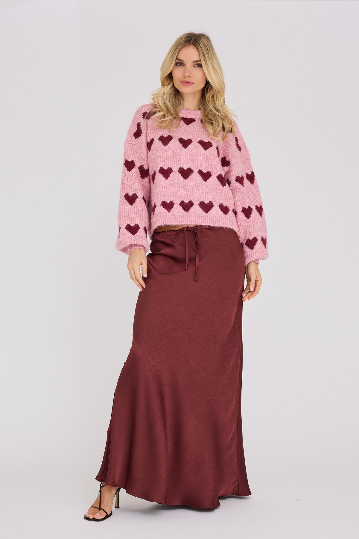 A-VIEW heart knit pullover
