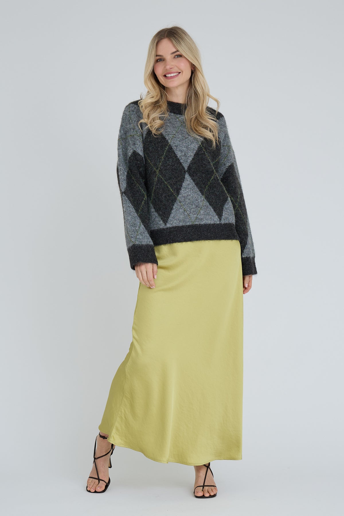 A-view harlekin knit pullover medium grey
