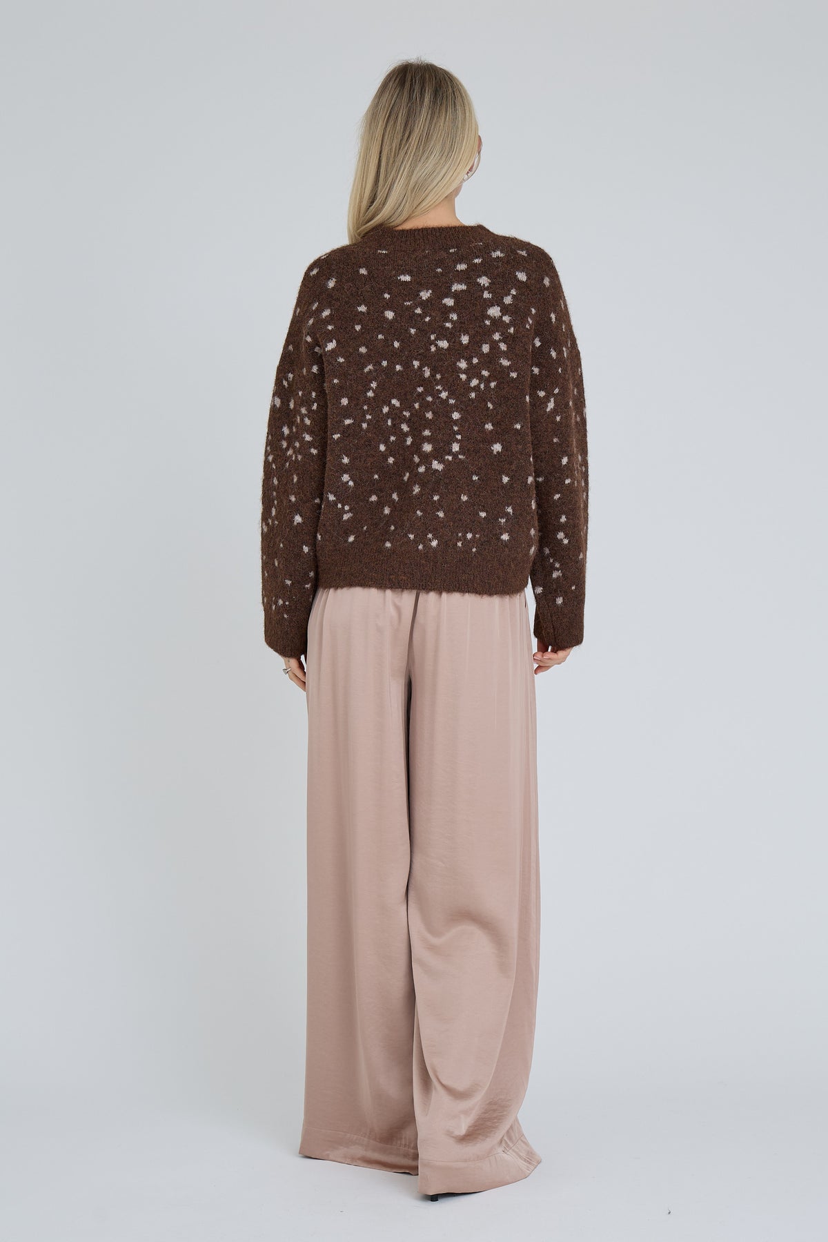 A-view deer knit pullover bruin zand