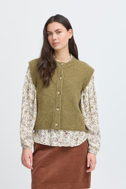 Atelier Reve IRSILVI  gilet groen wol