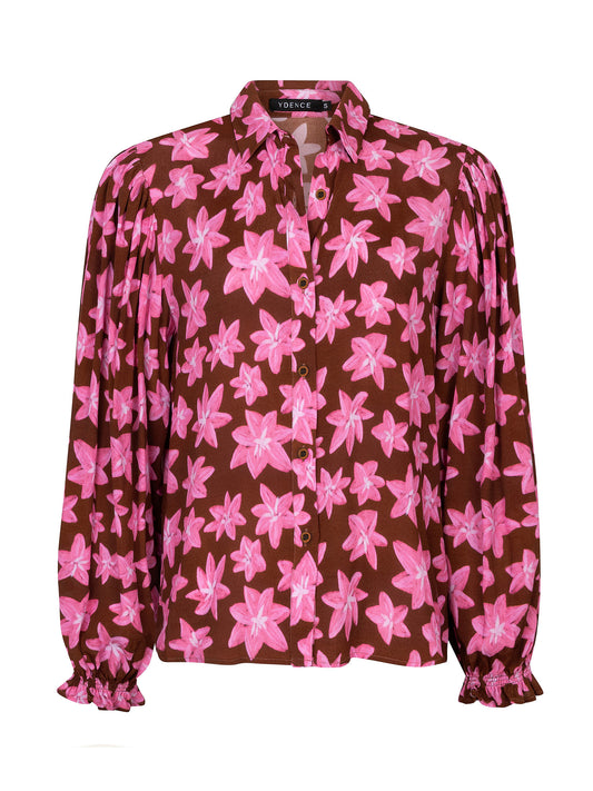 Ydence Blouse Alyssa brown flower