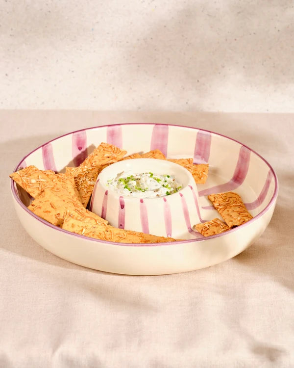NINE Bobby Chip N’Dip bowl purple stripes