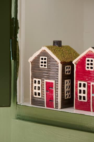 Ib Laursen huisje rode deur ribbel