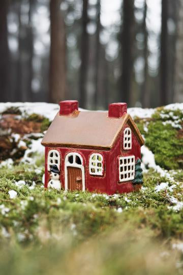 Ib Laursen kersthuisje sneeuwpop