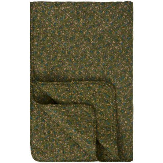 Ib Laursen quilt donkergroen met bloementjes