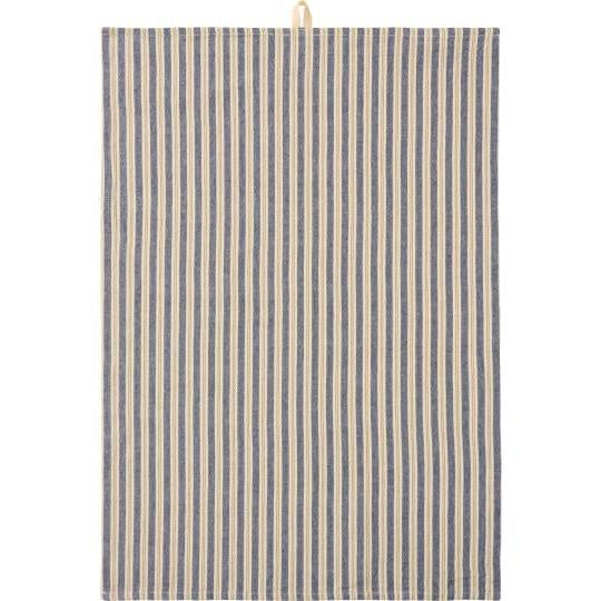 Ib Laursen theedoek streep blauw bruin smal