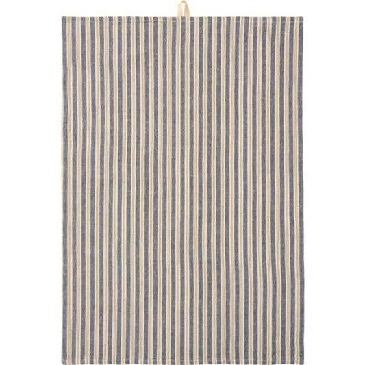 Ib Laursen theedoek streep blauw bruin smal