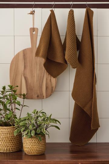 Ib Laursen handdoek gebreid bruin