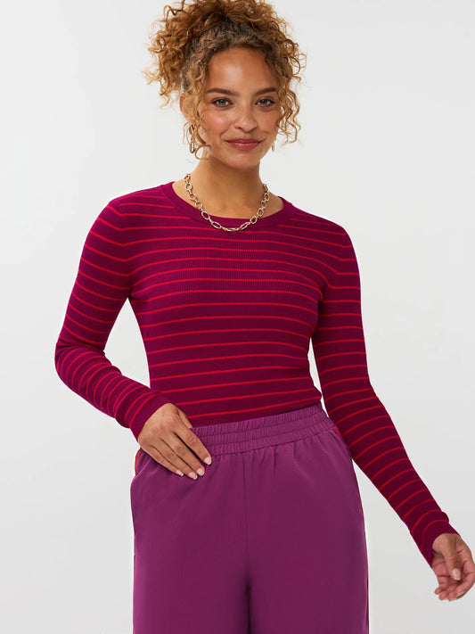 Ydence Knitted Top Devina Fuchsia purple/red