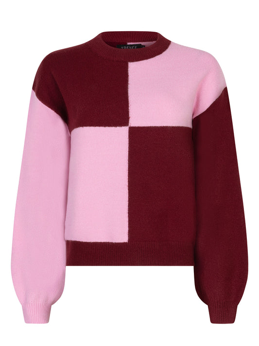 Ydence Knitted Sweater Cubi Pink/wine red