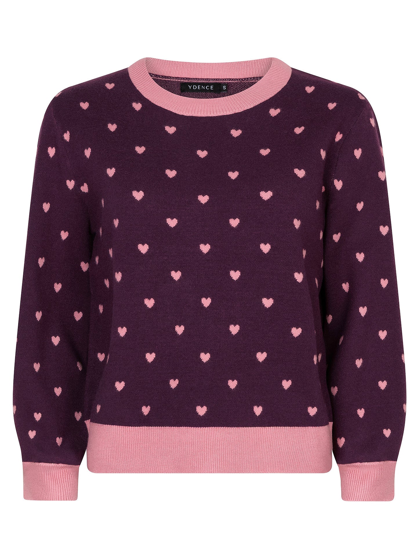 Ydence Knitted sweater Emily Aubergine/coral pink