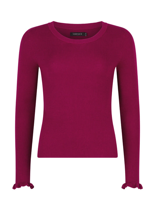 Ydence Knitted Top Shirley Fuchsia purple
