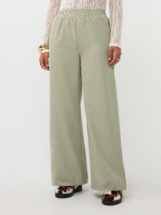 Ydence Pants Celeste green check