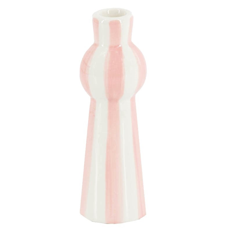 Kaarsenhouder Roze streep lang