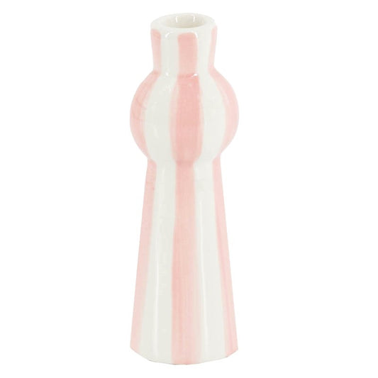 Kaarsenhouder Roze streep lang