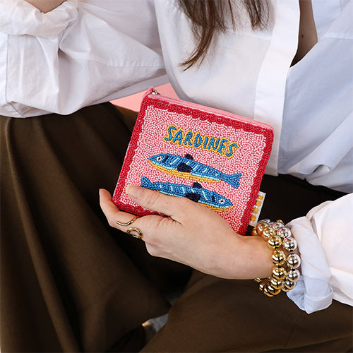 Portemonnee met kraaltjes sardines