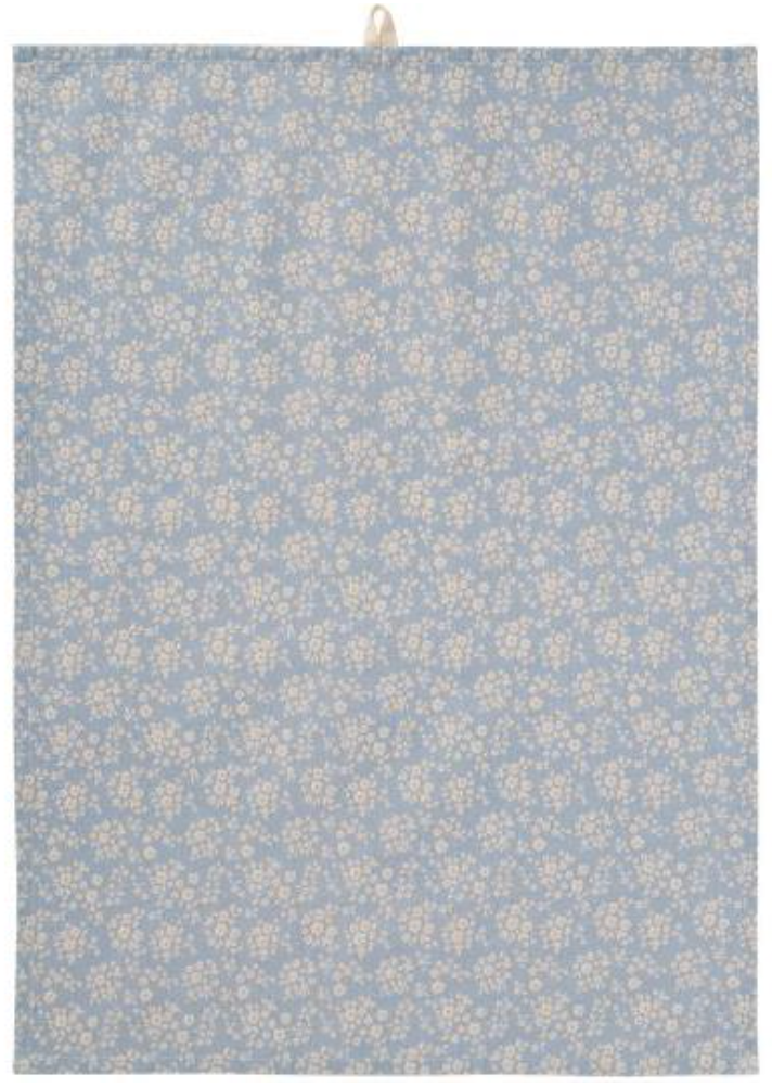 IB Laursen theedoek blauw met bloemen