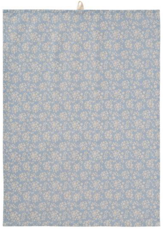 IB Laursen theedoek blauw met bloemen