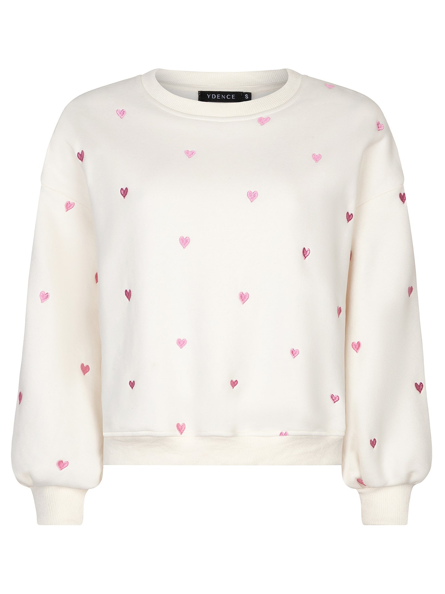 Ydence Sweater Hearts Ecru/Pink