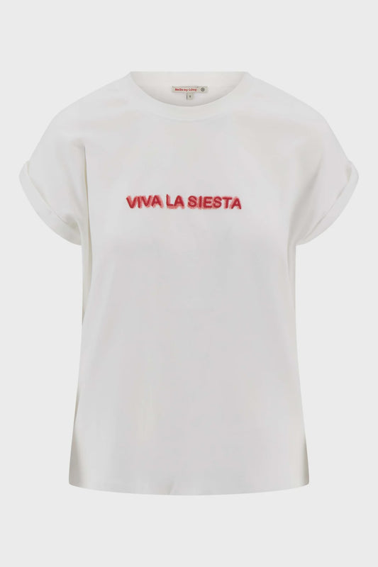 Zusss T-shirt met opgerolde mouw viva la siesta