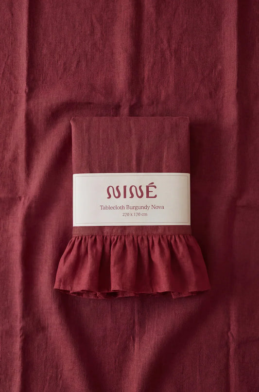 NINE Tablecloth Burgundy Nova