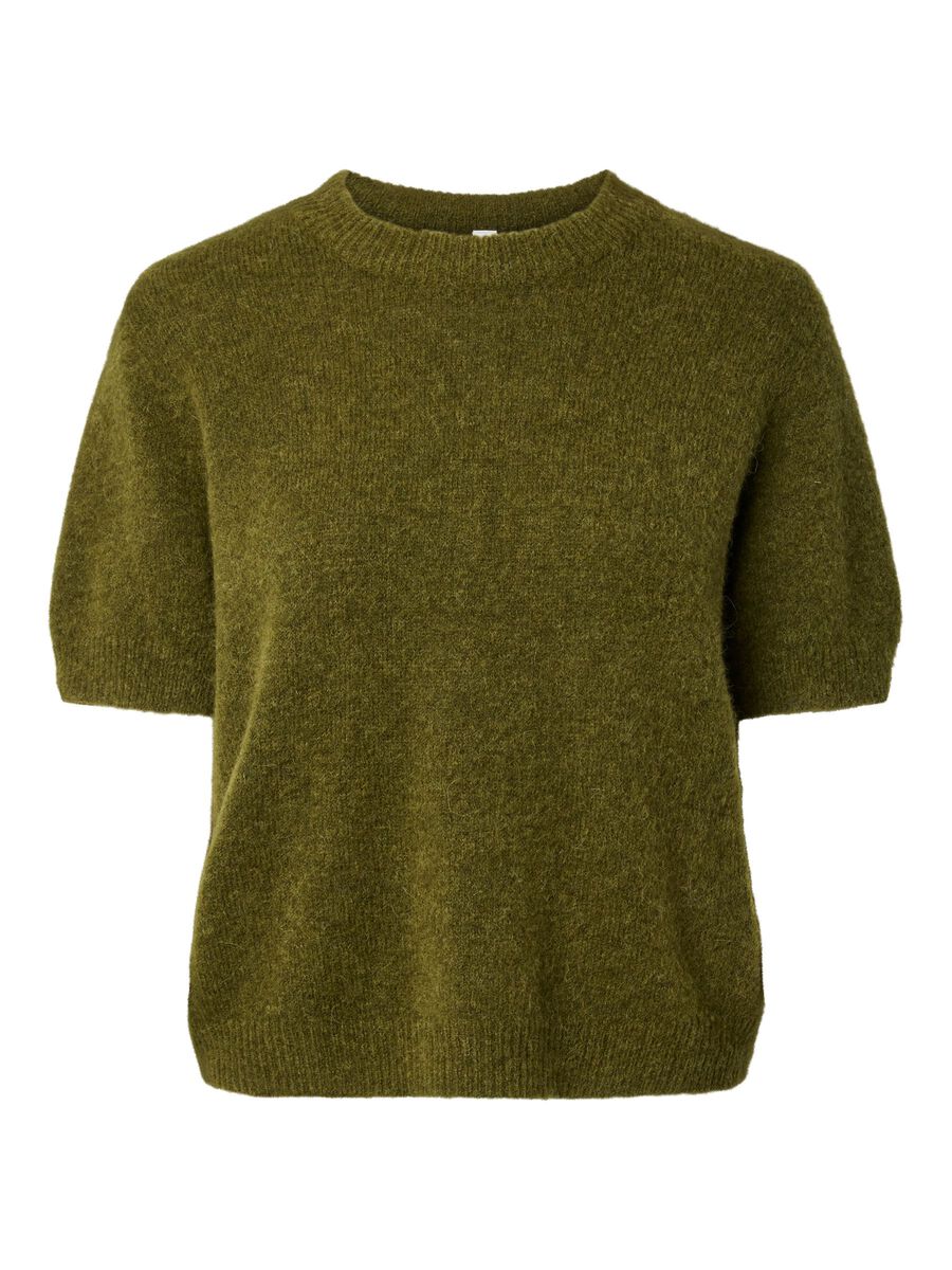 YAS JOHI SS WOOL BLEND PULLOVER GREEN