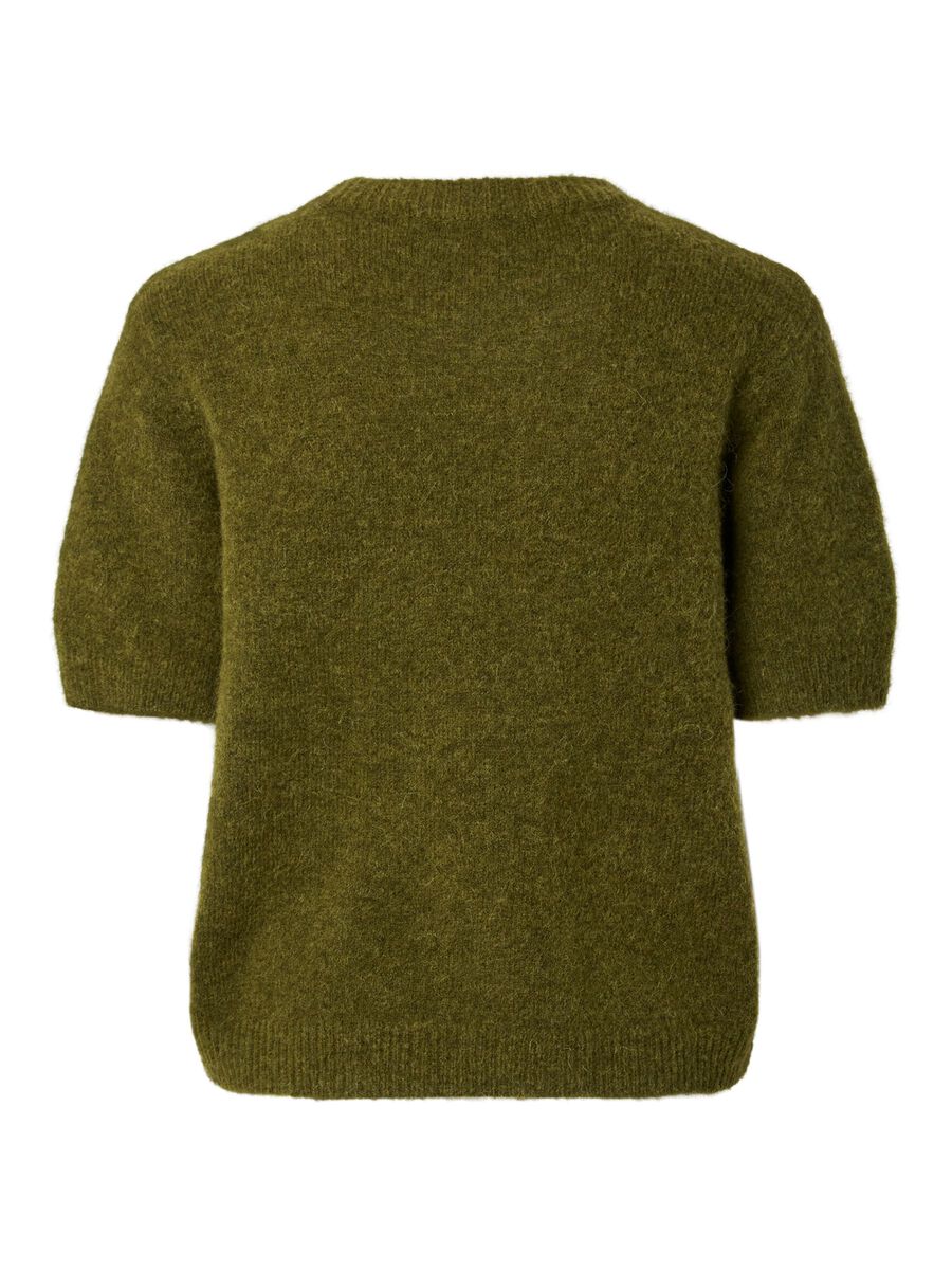 YAS JOHI SS WOOL BLEND PULLOVER GREEN