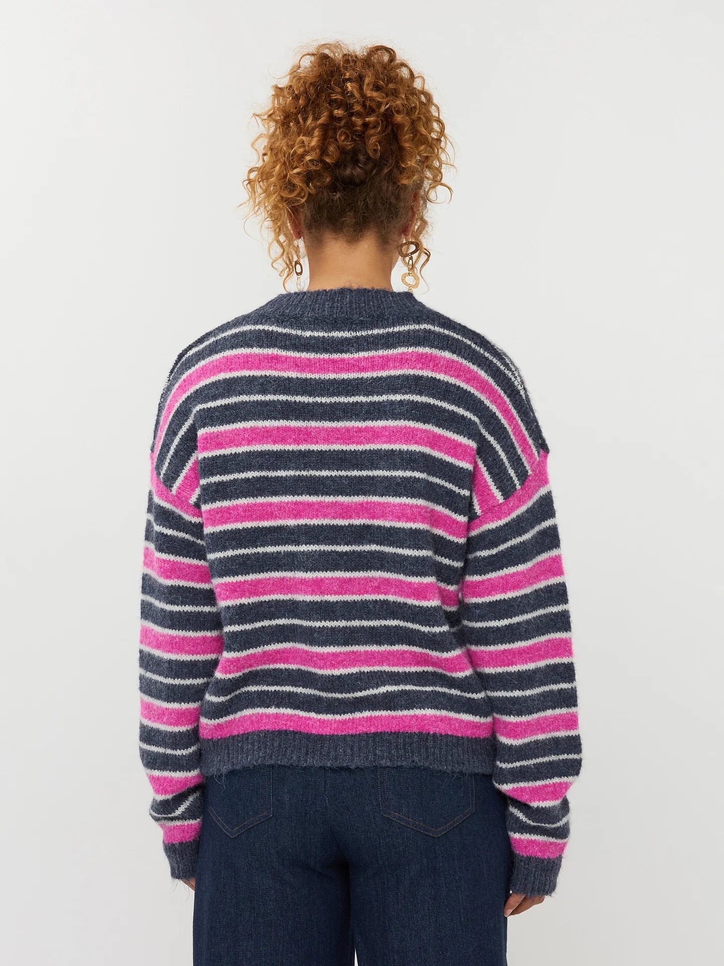 Ydence Knitted sweater Aria Navy/fuchsia