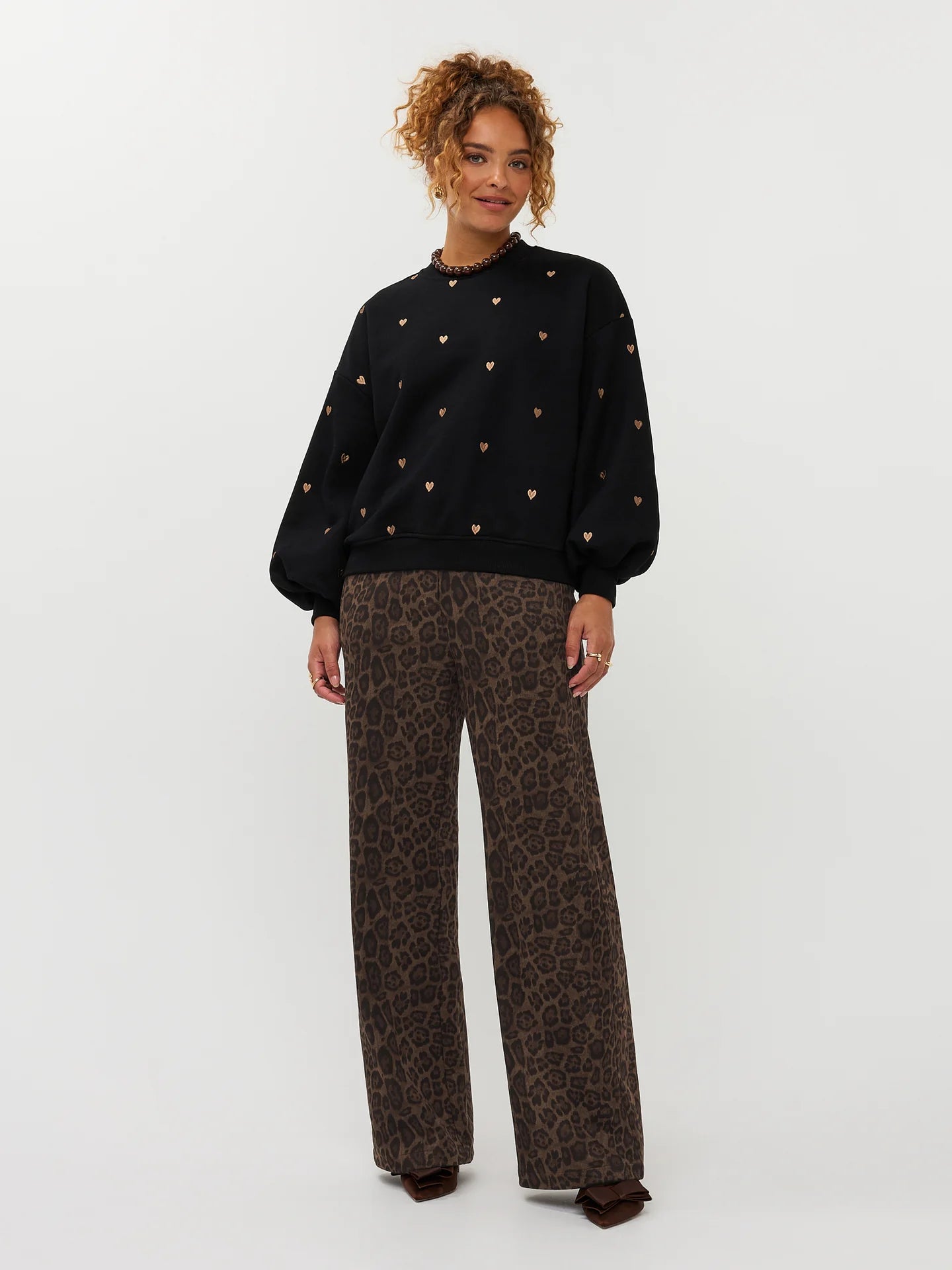 Ydence Sweater Hearts Black/gold