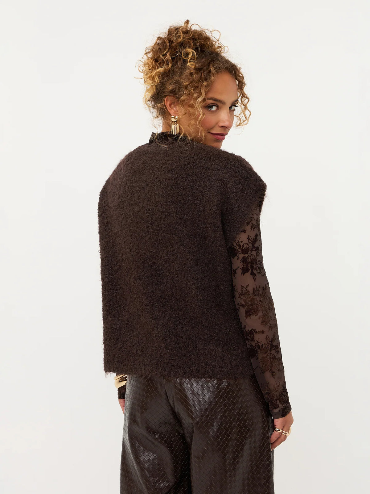 Ydence Knitted Cardigan Rochelle Coffee Brown