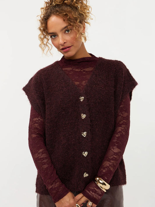 Ydence Knitted Cardigan Rochelle plum