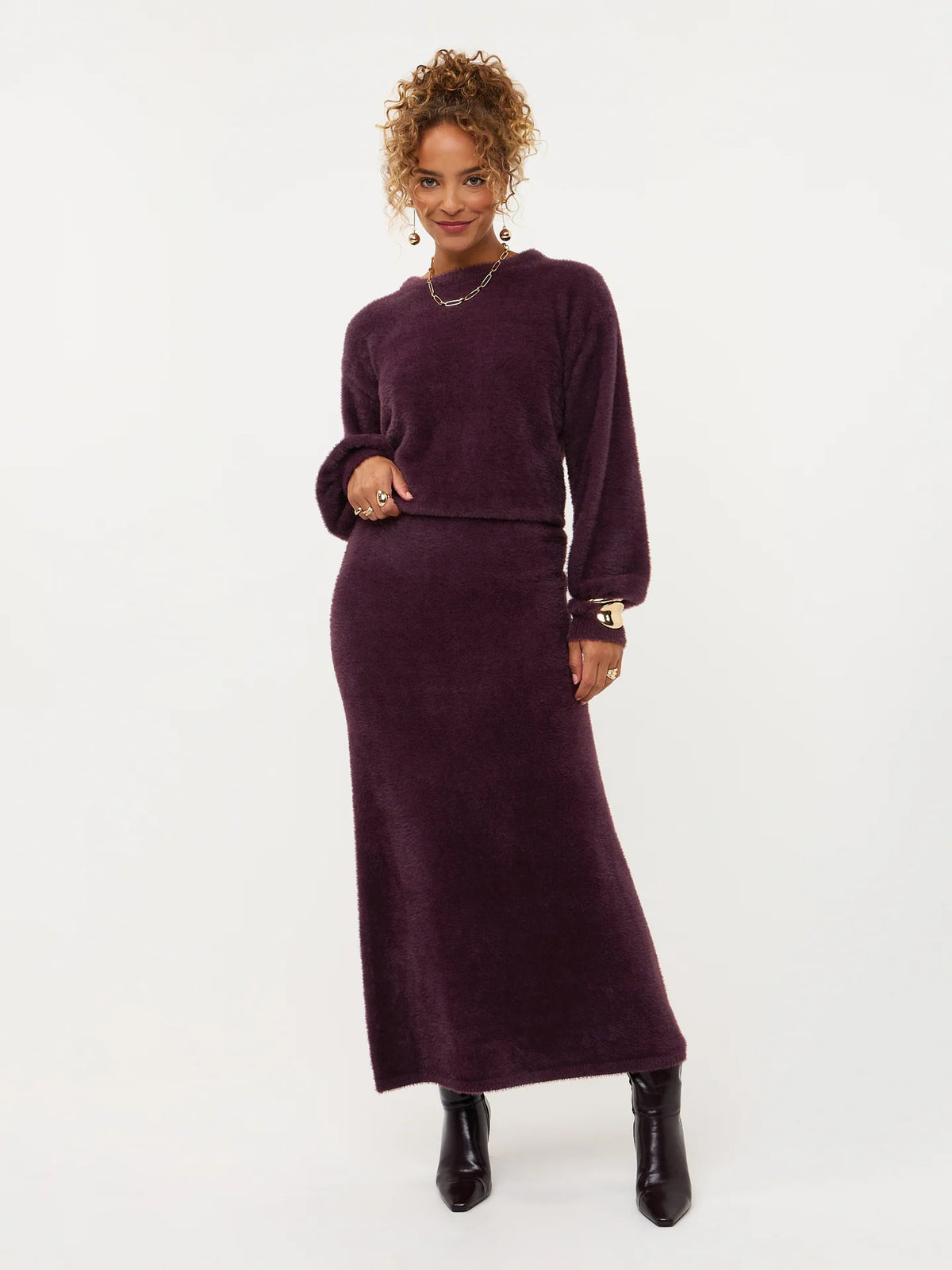 Ydence Knitted skirt Marilyn Plum