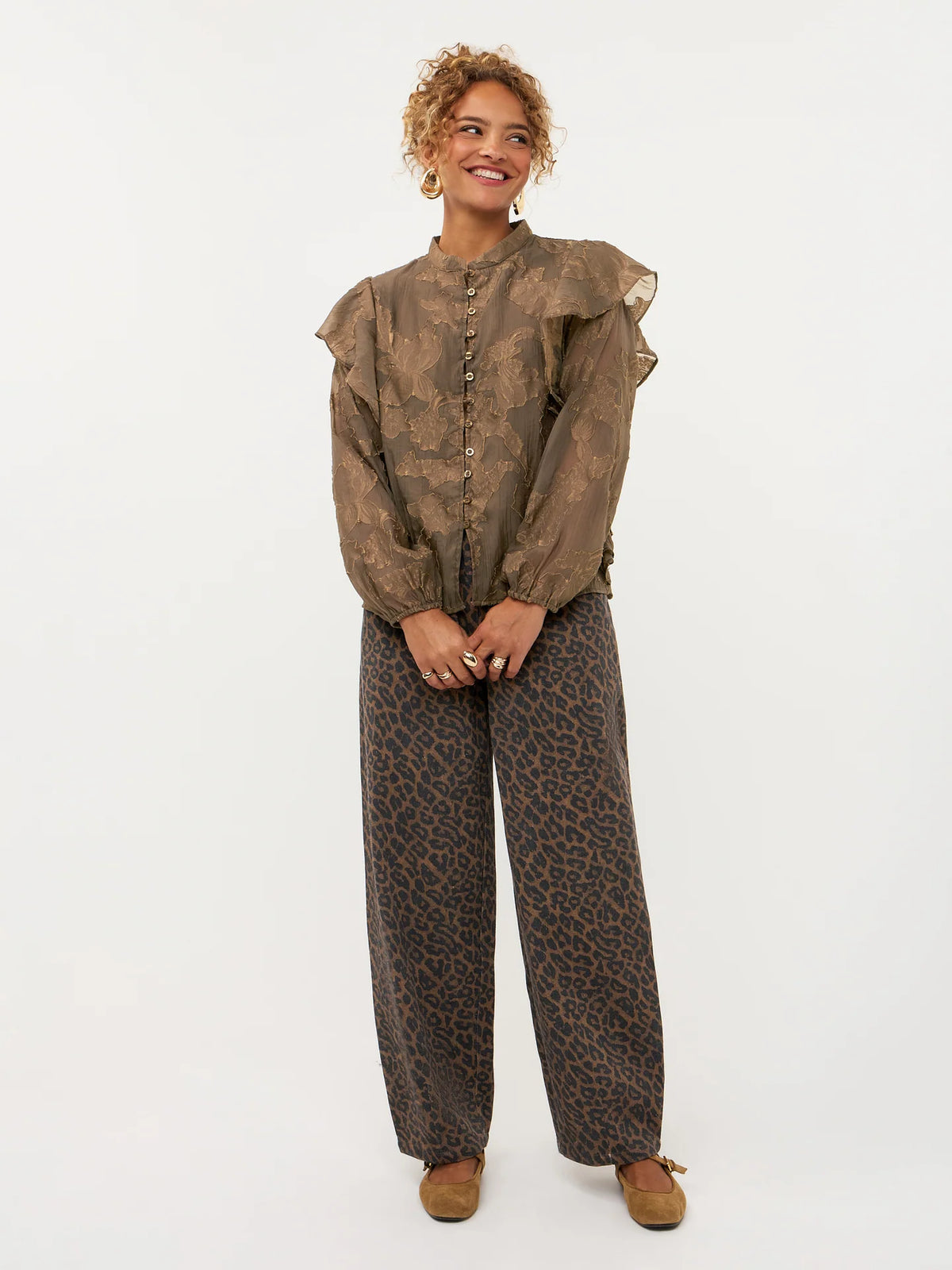 Ydence Blouse Gina Coffee Brown