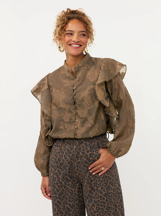 Ydence Blouse Gina Coffee Brown