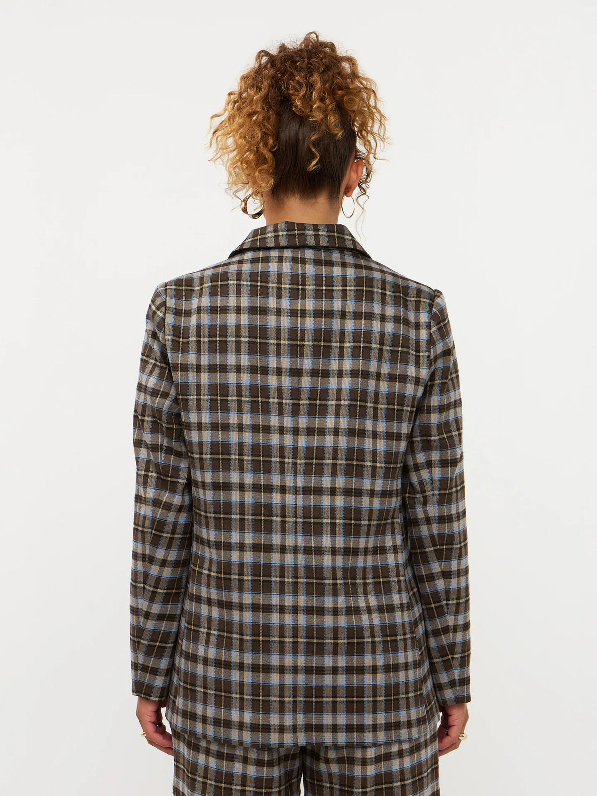 Ydence blazer novalee Brown blue check