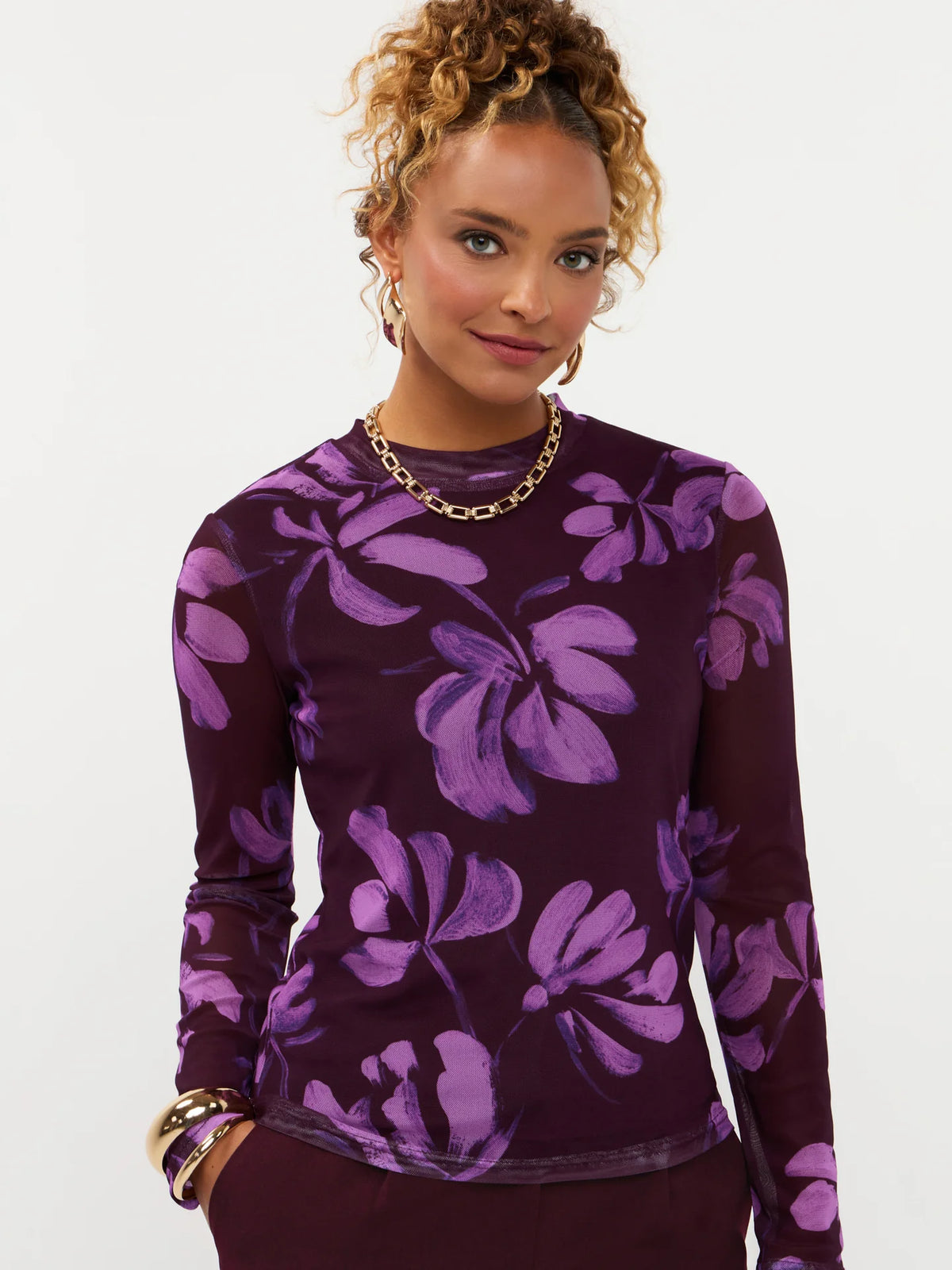 Ydence top Willemijn plum flower