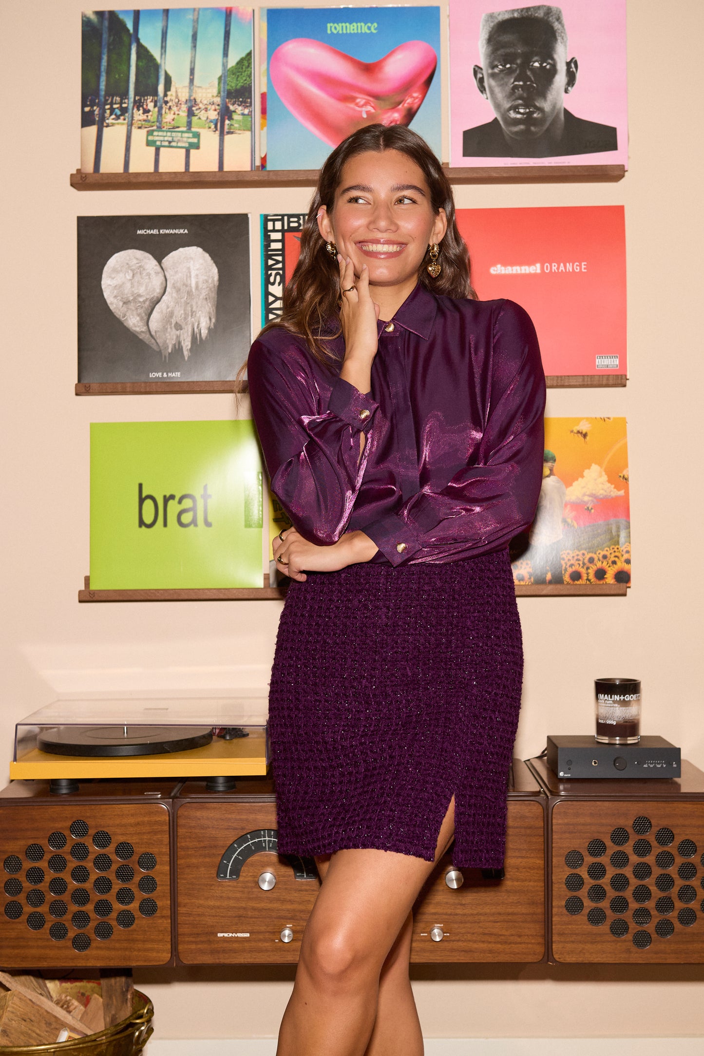 Ydence Skirt Femke Aubergine