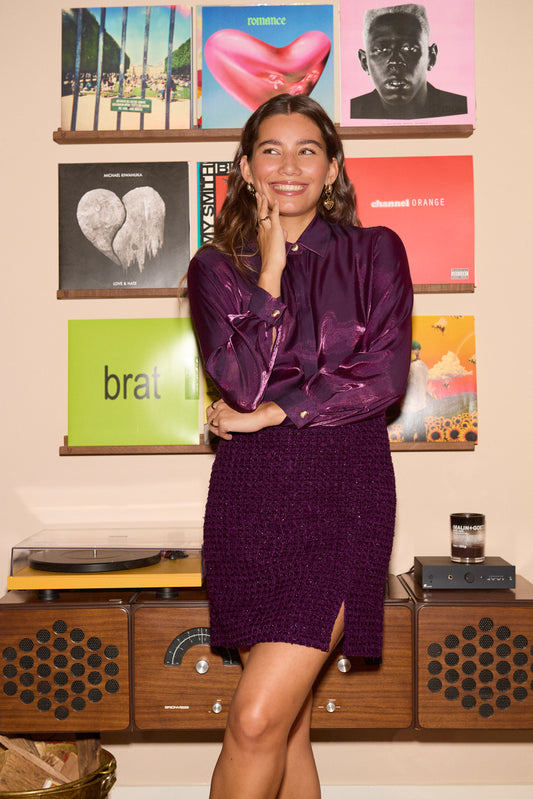 Ydence Skirt Femke Aubergine