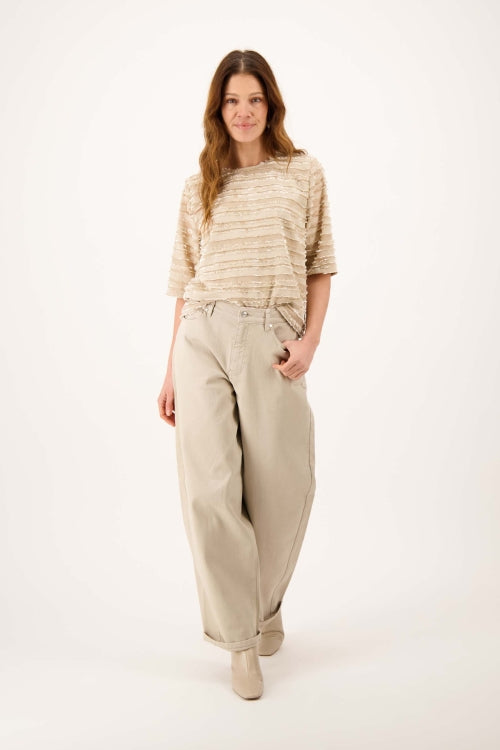 Zusss feather top short sleeve lined