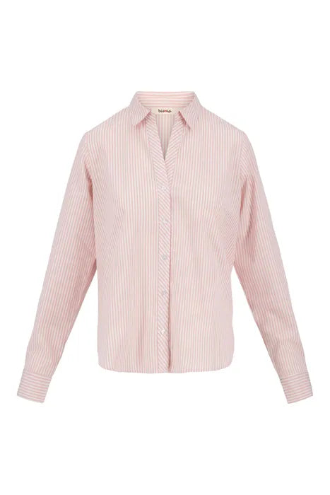 Zusss blouse streep diagonaal accent wit/lichtroze